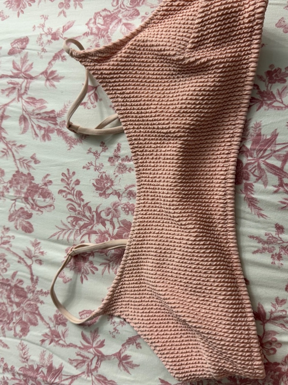 H&M Blush Pink Textured Bikini Top